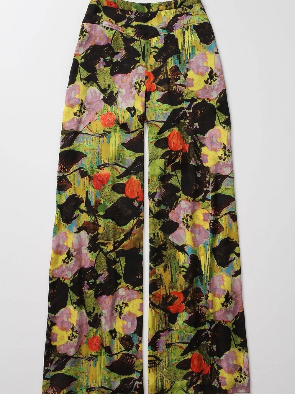 ANTHROPOLOGIE Floral Wide-Leg Pants in Green Multi
